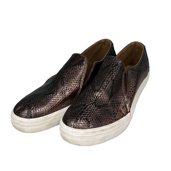 Restricted Slip-on Sneakers Women's Size 9 Black Brown Textured Snakeskin Print - Picture 7 of 10